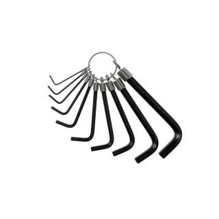 Teng Tools 10 Piece L Imperial Hex Key Set Hex Size 1/16 to 3/8 in Chrome Vanadium Steel Black Finish 1424