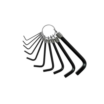 Teng Tools 10 Piece L Imperial Hex Key Set Hex Size 1/16 to 3/8 in Chrome Vanadium Steel Black Finish 1424