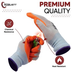 Buy Robustt White on Orange Nylon Gloves - Pack of 500