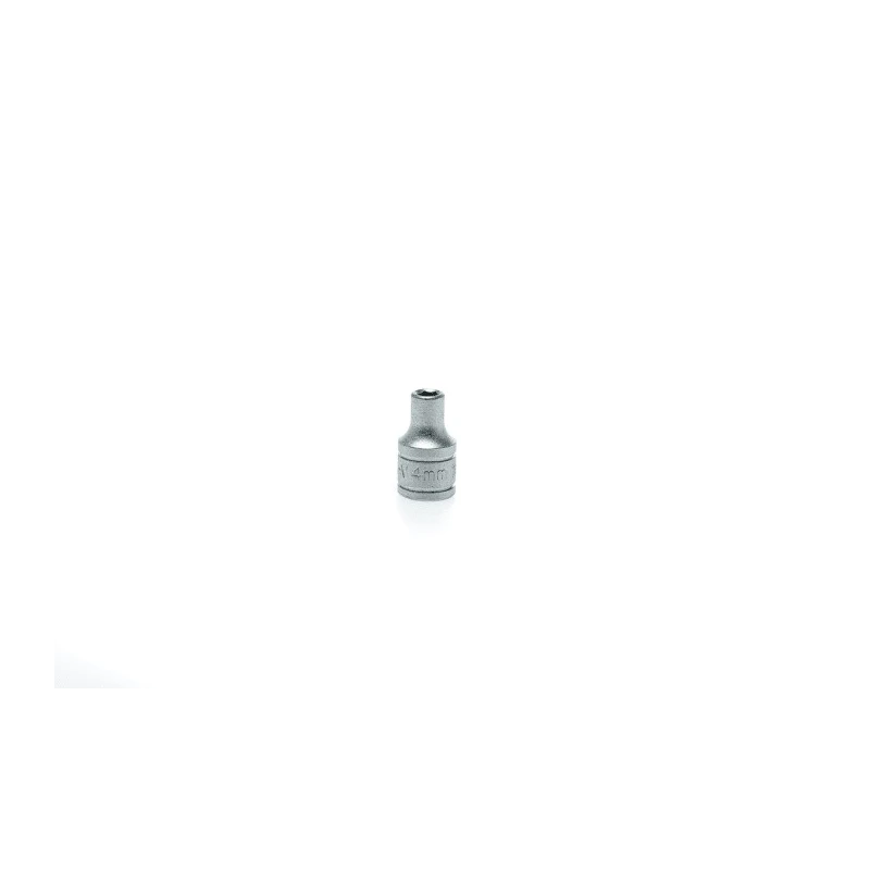 Teng Tools 1/4 in Drive 4 mm 6 Point Bi-Hexagon Satin Finish Socket, 25mm Overall Length M140504-C