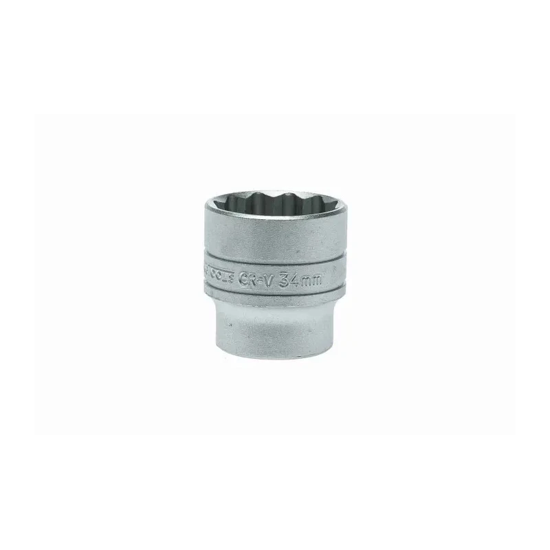 Teng Tools 1/2 in Drive 34 mm 12 Point Bi-Hexagon Chrome Vanadium Socket 45.5mm Overall Length M120534-C