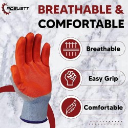 Buy Robustt White on Orange Nylon Gloves - Pack of 500