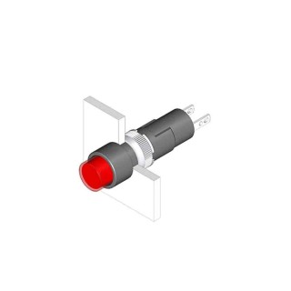 EAO LED Pilot Light 19 Series, 19.8 mm Cutout Diameter, 48V, IP40 Protection, Round, Solder Terminal IP40