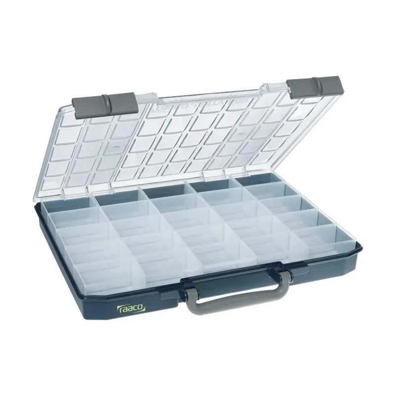 Raaco 25 Cell Blue Polypropylene, Polycarbonate Compartment Box 55 mm x 425 mm x 330 mm 136297