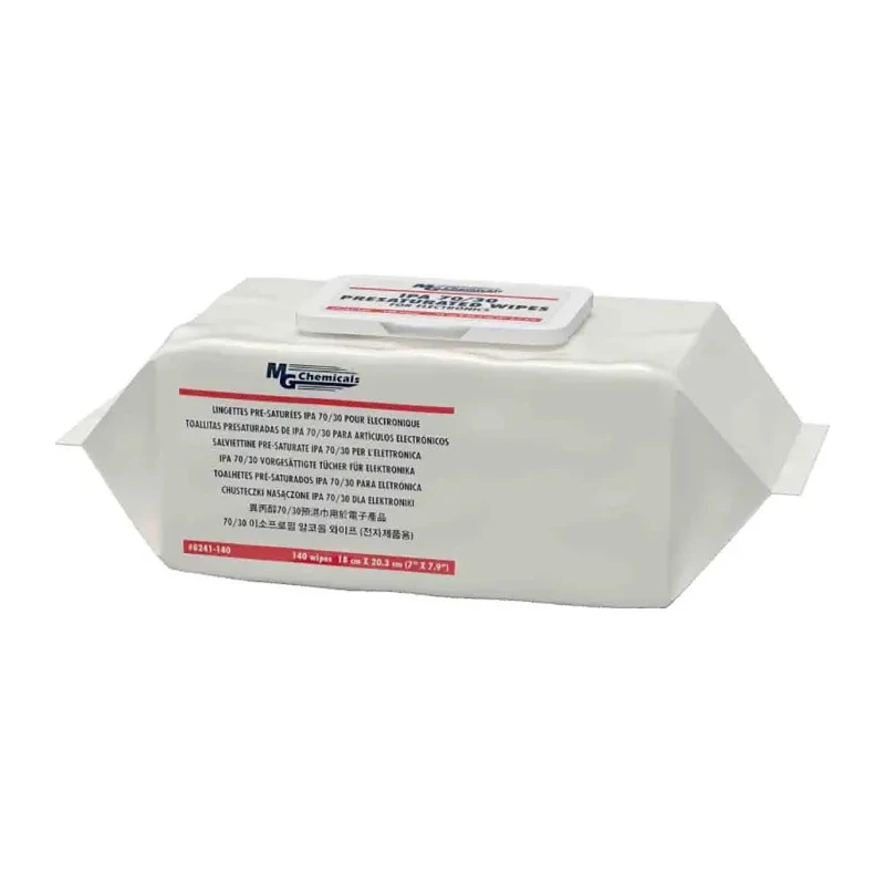 MG Chemicals Wet Anti-Static Wipes Box of 140, 178 x 200 mm, Single Use, RoHS Compliant 8241-140