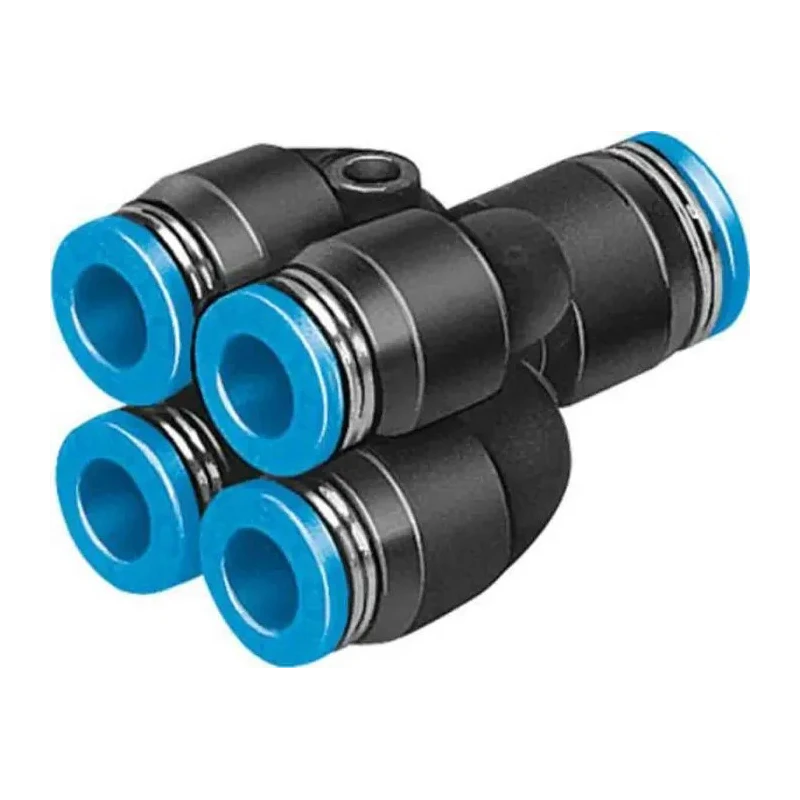 Festo QSQ Series Pneumatic Fitting Polybutylene Terephthalate Push-in Double Y Tube-to-Tube Adaptor 8 mm to 6 mm QSQ-8-6