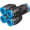 Festo QSQ Series Pneumatic Fitting Polybutylene Terephthalate Push-in Double Y Tube-to-Tube Adaptor 8 mm to 6 mm QSQ-8-6