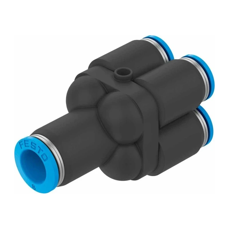 Festo QSQ Series Pneumatic Fitting Polybutylene Terephthalate Push-in Double Y Tube-to-Tube Adaptor 8 mm to 6 mm QSQ-8-6