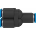 Festo QSQ Series Pneumatic Fitting Polybutylene Terephthalate Push-in Double Y Tube-to-Tube Adaptor 8 mm to 6 mm QSQ-8-6