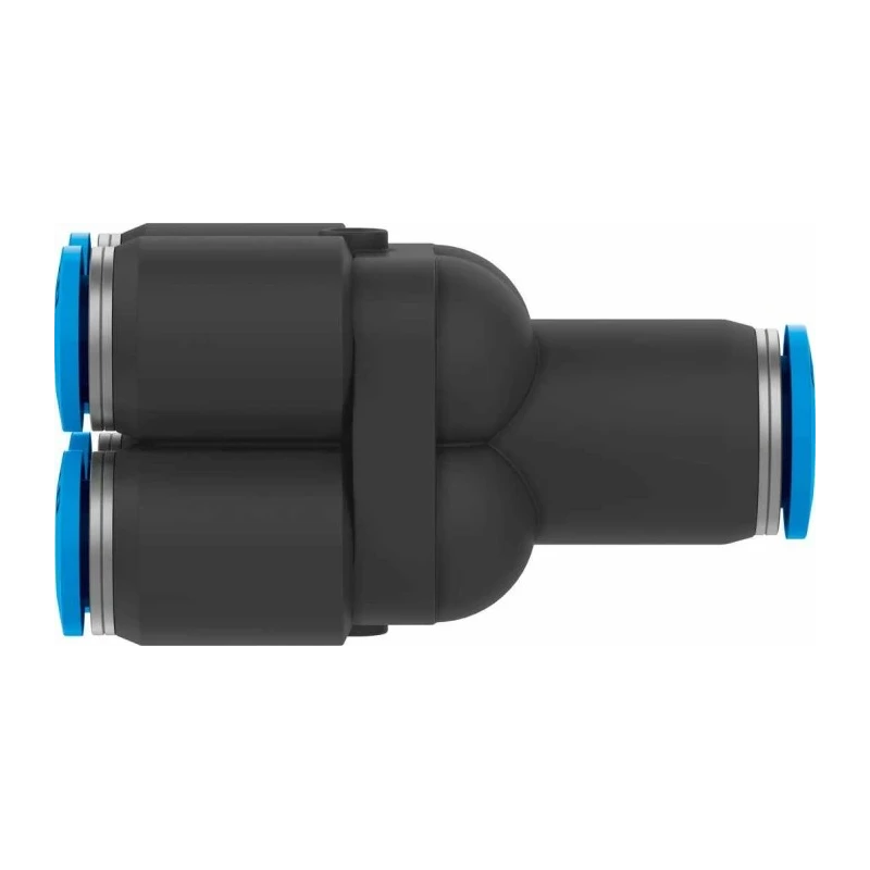 Festo QSQ Series Pneumatic Fitting Polybutylene Terephthalate Push-in Double Y Tube-to-Tube Adaptor 8 mm to 6 mm QSQ-8-6