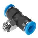 Festo Pneumatic Fitting Threaded-to-Tube M5 Male 4 mm Nickel-Plated Brass QSMT-M5-4