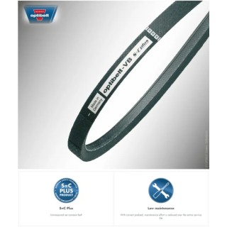 OPTIBELT Wedge Belt, belt section A13, 13mm Width, 8mm Height, 736mm Outside Length, 686mm Inside Length 13 X 686