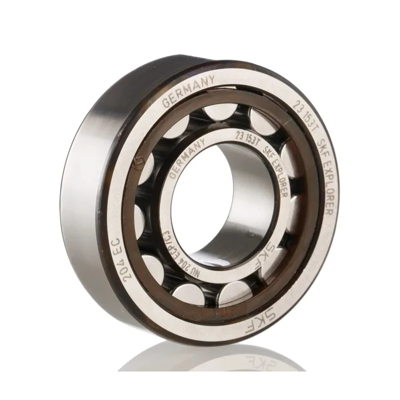 SKF Single-Row Cylindrical Roller Bearing 20 mm ID, 47 mm OD, 14 mm Width, Open End Type, High Speed 19000 rpm NU 204 ECP/C3