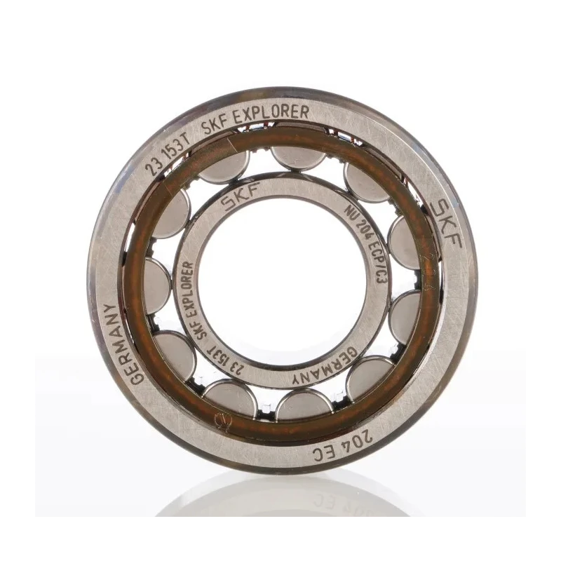 SKF Single-Row Cylindrical Roller Bearing 20 mm ID, 47 mm OD, 14 mm Width, Open End Type, High Speed 19000 rpm NU 204 ECP/C3