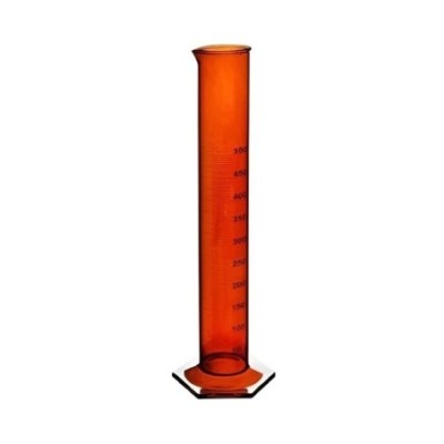 Amber Colour Cyclinders Graduated With Pour Out for lab image-1