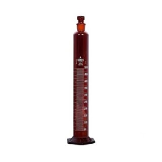 Amber Cylinders Graduated With Interchangeable Stopper Lab image-1