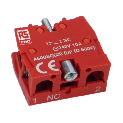 RS PRO Auxiliary Contact Block 1 NC Screw Terminal 500 V AC IP65 205-2383