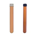 Amber Culture Tubes Round Bottom With Screw Cap PTFE Liner Lab image-1