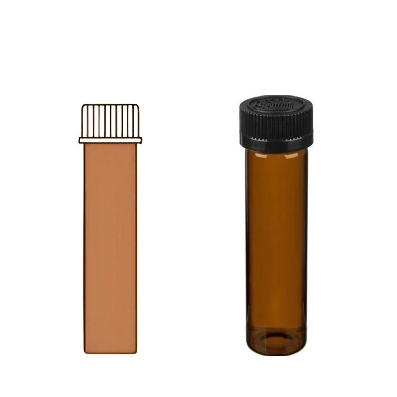 Amber Culture Tubes Flat Bottom With Screw Cap PTFE Liner Lab image-1