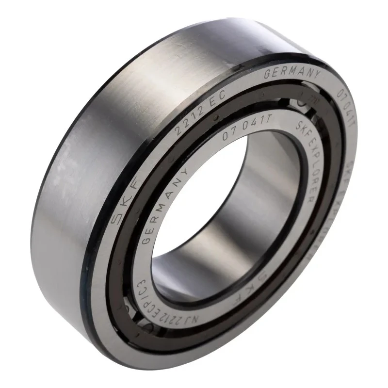 SKF Cylindrical Bore Single Row Roller Bearing 60 mm ID, 110 mm OD, 28 mm Width, Steel Rollers, Non-Metallic NJ 2212 ECP/C3
