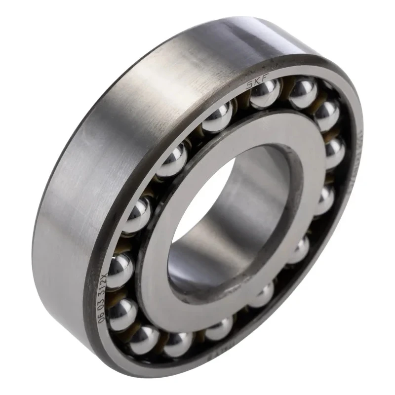 SKF Self-Aligning Double Row Ball Bearing, 40 mm ID, 90 mm OD, 23 mm Width, Non-Metallic Cage, Open End 1308 EKTN9/C3