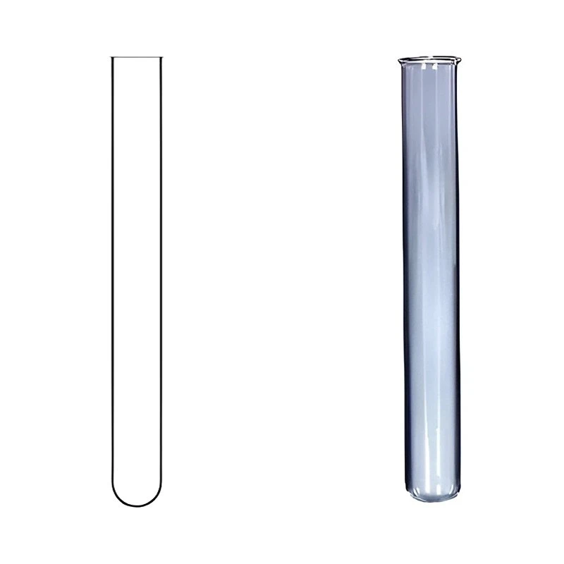 Test Tubes Boro 3.3 Glass Round Bottom Rimless Plain for Lab image-1