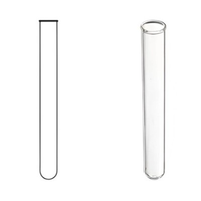 Test Tubes Round Bottom Rim Neutral Hard Glass Heat Resistant Lab image-1