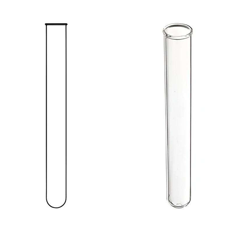 Test Tubes Round Bottom Rim Neutral Hard Glass Heat Resistant Lab image-1