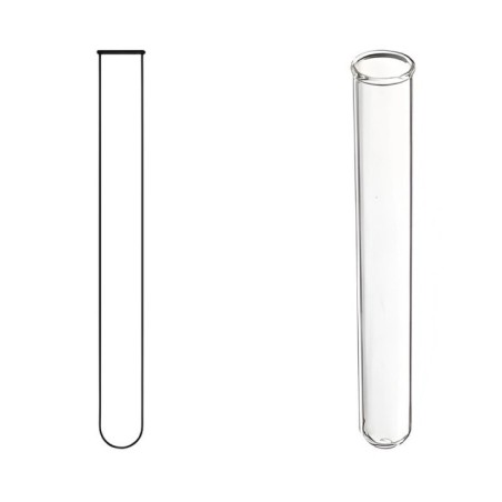 Test Tubes Round Bottom Rim Neutral Hard Glass Heat Resistant Lab image-1