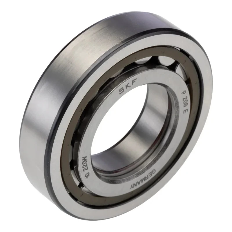 SKF Roller Bearing Single Row Cylindrical 40 mm ID, 80 mm OD, 18 mm Width Shielded C3 Clearance Germany NUP 208 ECP/C3