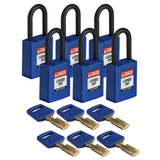 Brady Blue Nylon Plastic Padlock with 6.35 mm Shackle Diameter and 38.1 mm Shackle Length 150221