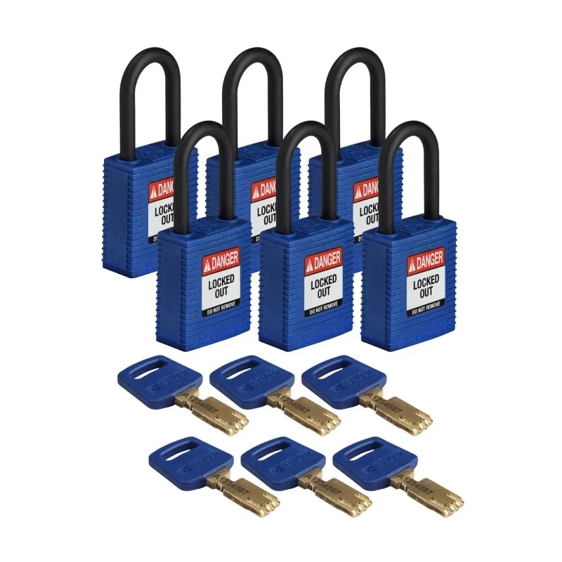 Brady Blue Nylon Plastic Padlock with 6.35 mm Shackle Diameter and 38.1 mm Shackle Length 150221