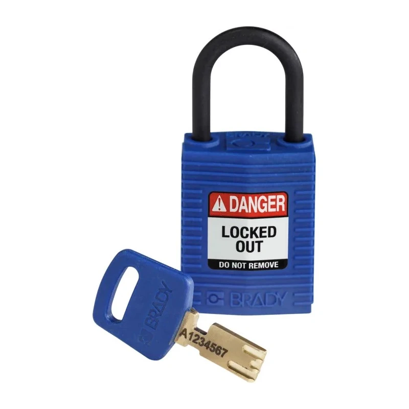 Brady Blue Safety Padlock Plastic Nylon, 4.72 mm Shackle Diameter, 25.40 mm Length 150183