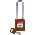 Brady Brown Steel Nylon Safety Padlock with 6.35 mm Shackle Diameter and 76.2 mm Shackle Length 150247