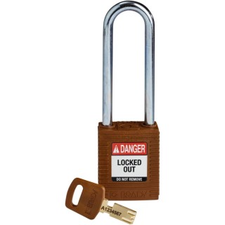 Brady Brown Steel Nylon Safety Padlock with 6.35 mm Shackle Diameter and 76.2 mm Shackle Length 150247