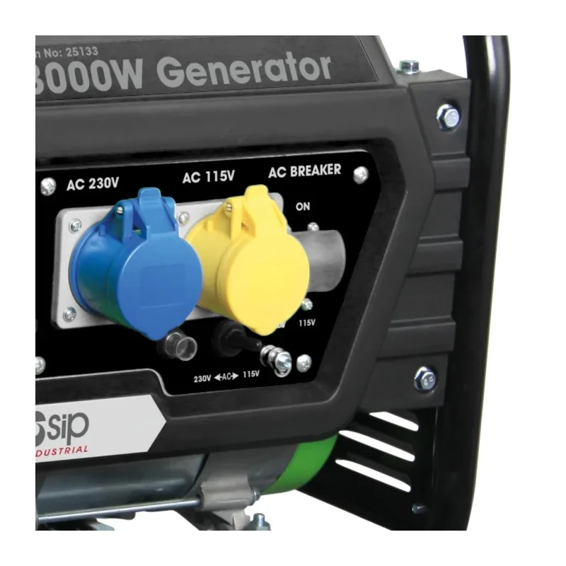 SIP Petrol Powered Generator 3kW Maximum Output, 2.7kW Continuous, 110V, 230V Output, 15L Fuel Tank Capacity, 47kg 25133