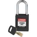 Brady Black Nylon and Steel Safety Padlock with 6.35 mm Shackle Diameter Model 150234