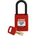 Brady Red Nylon Plastic Padlock with 6.35 mm Shackle Diameter and 38.1 mm Shackle Length 150342