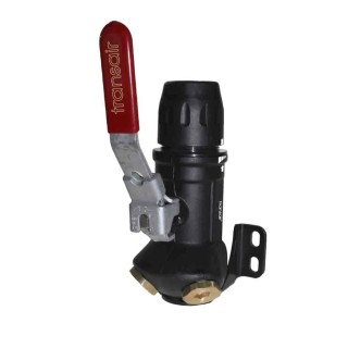 Transair Brass 16 Bar Wall Bracket with Ball Valve and Lockable End Cap 6693 17 21
