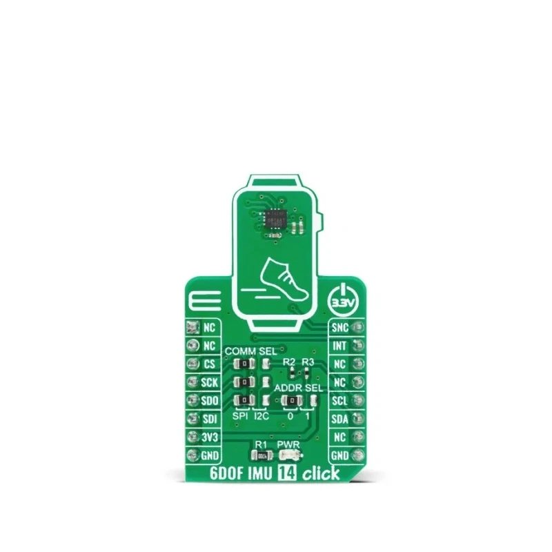 MikroElektronika Sensor Development Tool 6DOF IMU 14 Click with ICM-42688-P, 3.3V I2C/SPI Interface MIKROE-4237