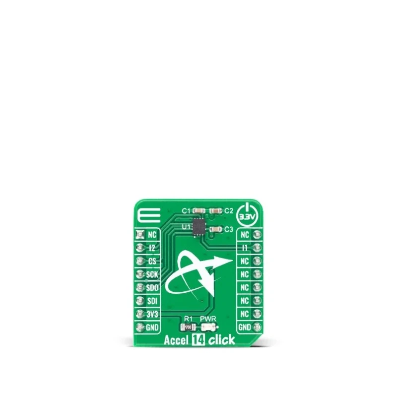 MikroElektronika Sensor Development Tool Accel 14 Click with IIS3DWB 3-Axis Digital Vibration Sensor 