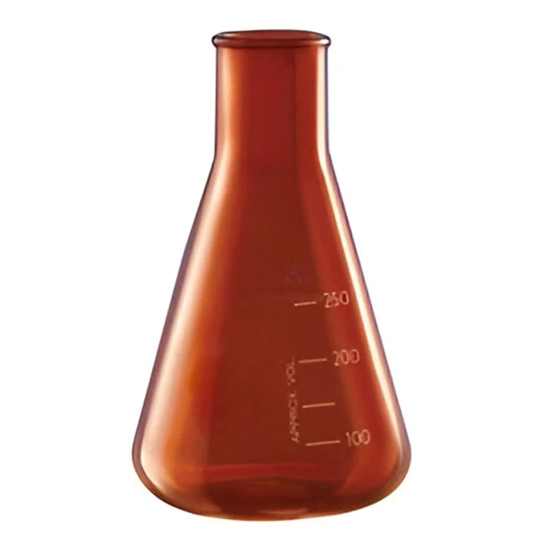  Amber Colour Flat Bottom Conical Flask for lab image-2