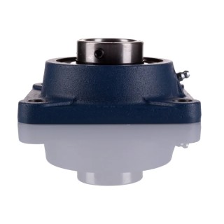 SKF Flange Bearing Unit, 4 Hole Cylindrical Bore, 40 mm ID, Steel Housing, Set Screw Locking, 4800rpm, 19kN Static FY 40 TF