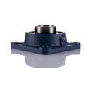 SKF Flange Bearing Unit, 4 Hole Cylindrical Bore, 40 mm ID, Steel Housing, Set Screw Locking, 4800rpm, 19kN Static FY 40 TF
