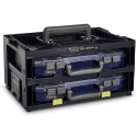 Raaco 2 Cell Black Plastic Compartment Box 195 mm x 386 mm x 263 mm 146395
