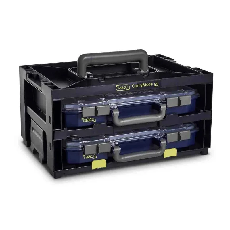 Raaco 2 Cell Black Plastic Compartment Box 195 mm x 386 mm x 263 mm 146395