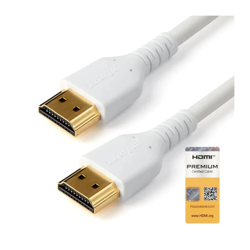 StarTech.com HDMI Cable 2 m, 4K @ 60Hz, Male HDMI to Male HDMI, HDMI 2.0, Thermoplastic Elastomer Jacket, White RHDMM2MPW