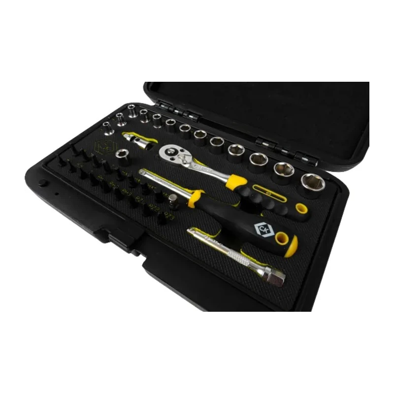 CK 36-Piece 1/4 inch Standard Socket Set Heavy Duty Chrome Vanadium Satin Chrome Finish T4660