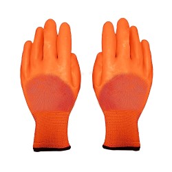 Buy Robustt Nylon Nitrile Gloves, Orange Full Coat - Pack of 1