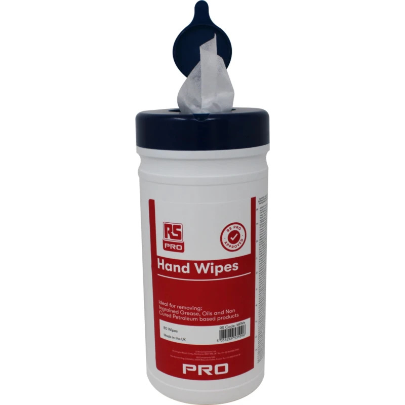 RS PRO Hand Wet Wipes Pack of 80, Wet Antibacterial and Antiviral White Wipes Tub 224-6653